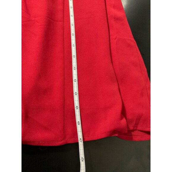 RIHOAS Women's Red V-Neck Puff Sleeve Slit Midi Dress NEW size Medium - Picture 11 of 14